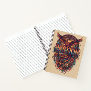 Passie Phoenix Vintage Kunstontwerp – Inspirerend Notitieboek