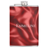 Passie Rood Romantisch Nep Satijn Bruiloft Heupfles (Voorkant)