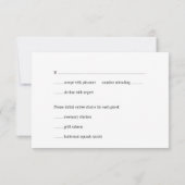 Passie rood zwart typografie chic bruiloft reactie kaart (Achterkant)