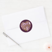 Passie Roze en Goud Marmeren Textuur Hart Ronde Sticker (Envelop)