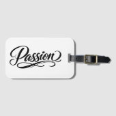 Passie Script | Elegante Minimalistische Typografi Bagagelabel (Voorkant (horizontaal))