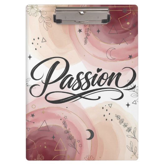 Passie Script | Elegante Minimalistische Typografi Klembord (Voorkant)