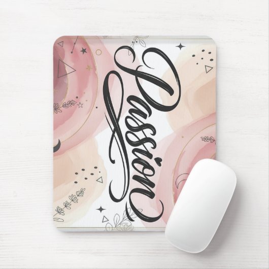 Passie Script | Elegante Minimalistische Typografi Muismat (Met muis)
