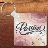 Passie Script | Elegante Minimalistische Typografi Sleutelhanger (Voorkant)