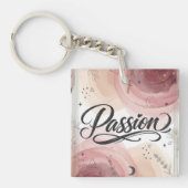 Passie Script | Elegante Minimalistische Typografi Sleutelhanger (voorkant)