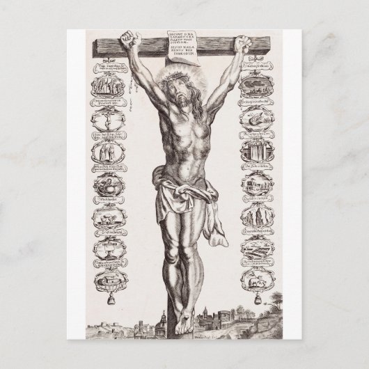 Passie van Jezus kruisiging van Christus Briefkaart (Voorkant)