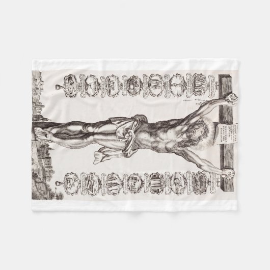 Passie van Jezus kruisiging van Christus Fleece Deken (Voorkant (Horizontaal))