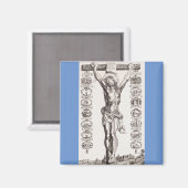 Passie van Jezus kruisiging van Christus Magneet (Voorkant / Achterkant)