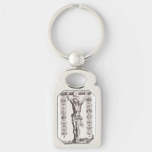 Passie van Jezus kruisiging van Christus Sleutelhanger (Voorkant)