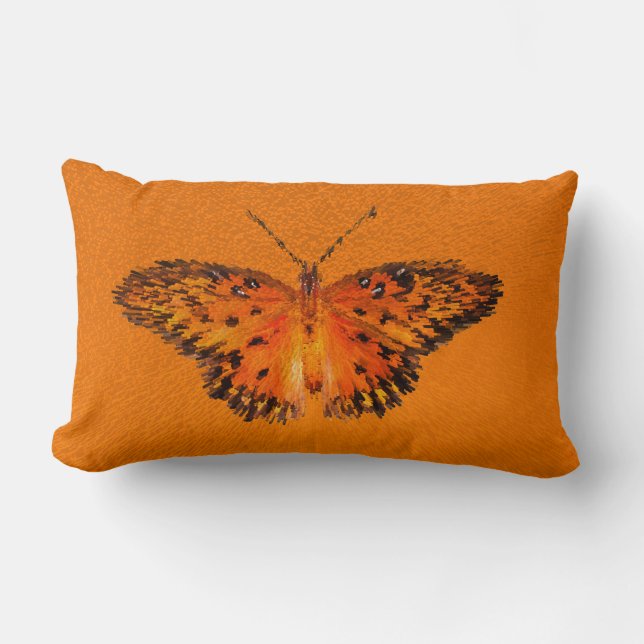 Passie vlinder mooie vleugels op sinaasappel kussen (Voorkant)