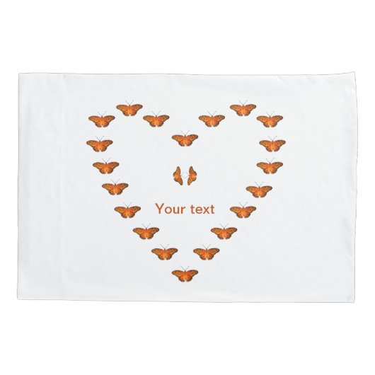 Passie-vlinders personaliseren in hartvorm  kussensloop (Achterkant)