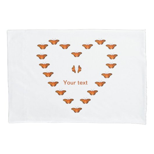 Passie-vlinders personaliseren in hartvorm kussensloop (Voorkant)