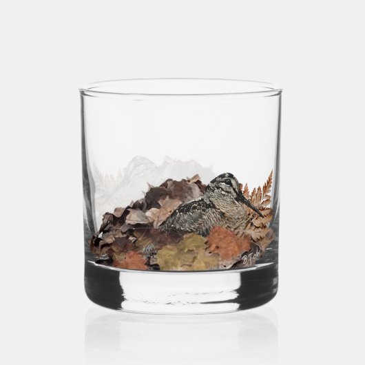 Passie voor houtsnip jagen whisky glas (Voorkant)