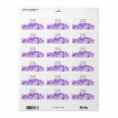 Passie voor Paars Bloemen Adreslabel Etiket (Full Sheet)