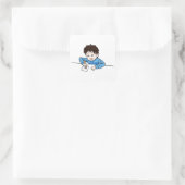 Passie voor tekenen vierkante sticker (Tas)
