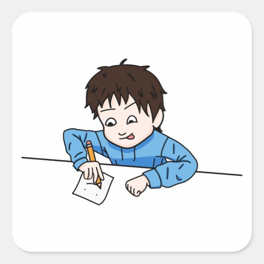 Passie voor tekenen vierkante sticker (Voorkant)
