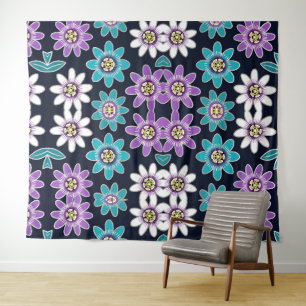 Passiebloem Bloemen Patroon Wandtapijt Wandkleed