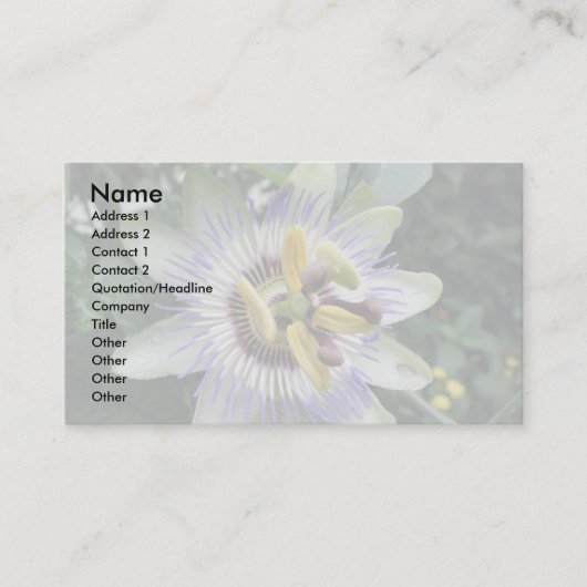 Passiebloem Custom Visitekaartje (Voorkant)