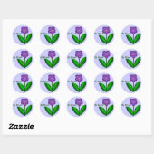 Passiebloem...Ga Groen Ronde Sticker (Vel)