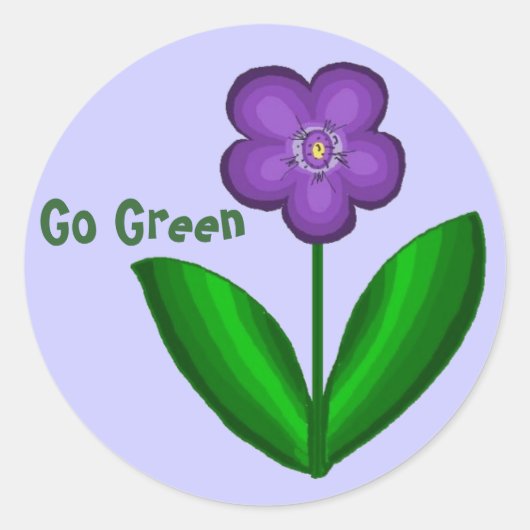 Passiebloem...Ga Groen Ronde Sticker (Voorkant)