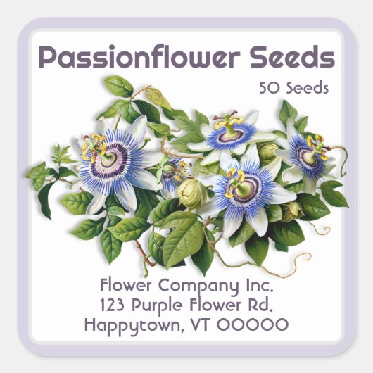Passiebloem Product Seed Saver Custom Labels (Voorkant)