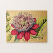 Passiebloem  Rood Goud Illustratie Legpuzzel (Horizontaal)