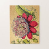 Passiebloem  Rood Goud Illustratie Legpuzzel (Verticaal)