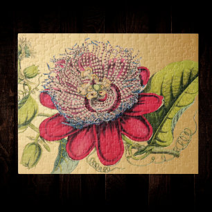 Passiebloem Rood Goud Illustratie Legpuzzel