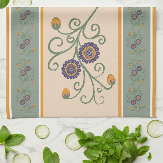 Passiebloem theedoek met een  vibe (Gevouwen)