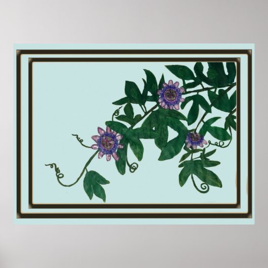 Passiebloem Wingerd Print,  Poster (Halfglans) (Voorkant)