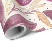 Passiebloemen, Aquarel Bordeaux en Goud Cadeaupapier (Rol Hoek)