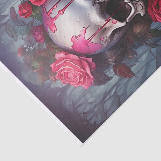 Passiebloemen Flowing Tears, Gothic Skull & Rozen Tissuepapier (Detail)