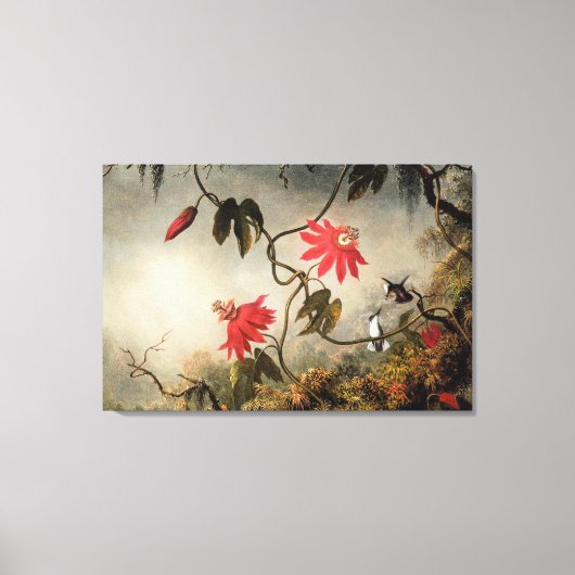 Passiebloemen met Kolibries Canvas Afdruk (Voorkant)
