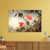 Passiebloemen met Kolibries Canvas Afdruk (Insitu (Woonkamer))