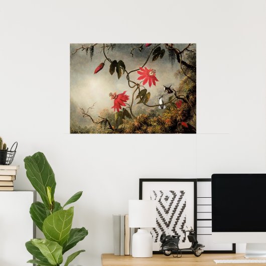 Passiebloemen met Kolibries Poster (Thuiskantoor)