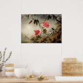 Passiebloemen met Kolibries Poster (Keuken)