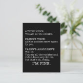Passief-Agressieve Stem Funny Sarcastic Quote Briefkaart (Staand voorkant)