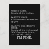 Passief-Agressieve Stem Funny Sarcastic Quote Briefkaart (Voorkant)