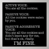 Passief-Agressieve Stem Funny Sarcastic Quote Poster (Voorkant)