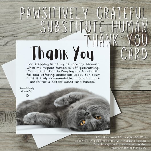 Passief dankbare vervangende menselijke dank u feestdagenkaart