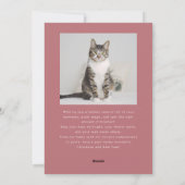 Passief feestelijke kattenfoto Roze Kerst Feestdagenkaart (Achterkant)