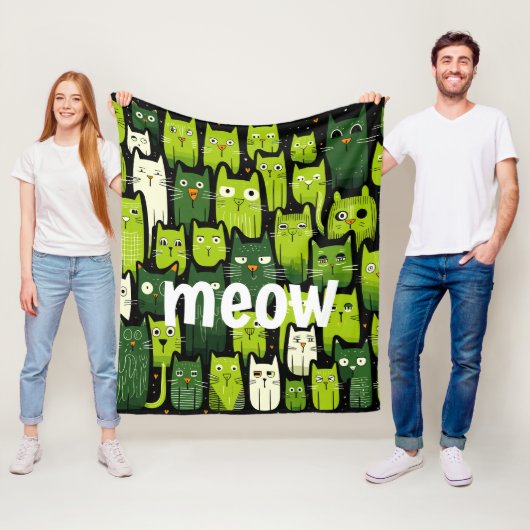 Passief Gezellig: Leuke Grappige Doodle Cat Lover Fleece Deken (In situ)