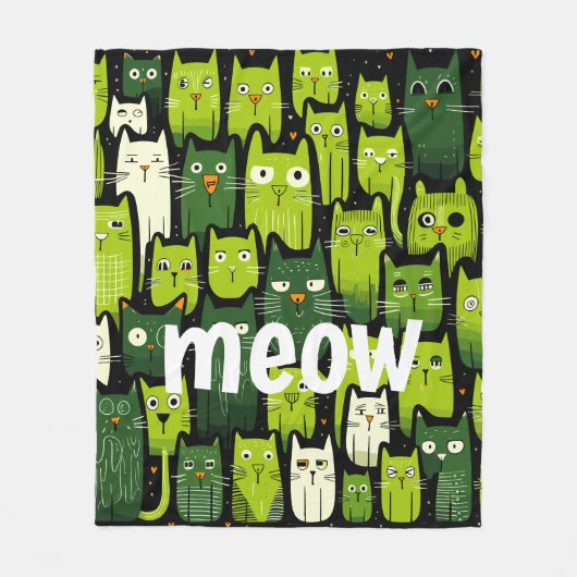 Passief Gezellig: Leuke Grappige Doodle Cat Lover Fleece Deken (Voorkant)