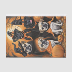 Passief griezelig: een Halloween Puggle Decoupage Tissuepapier