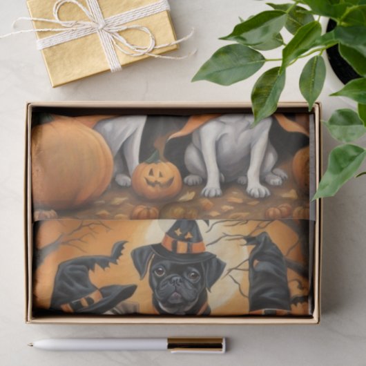 Passief griezelig: een Halloween Puggle Decoupage Tissuepapier (Geschenk)
