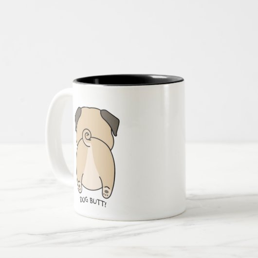 Passief hilarisch! 🐶😂 tweekleurige koffiemok (Voorkant links)