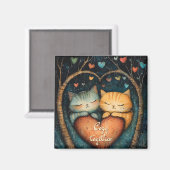 Passief in Liefde Gezellige Samen Illustratie Magneet (Voorkant / Achterkant)