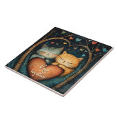 Passief in Liefde Gezellige Samen Illustratie Tegeltje (Zijkant)