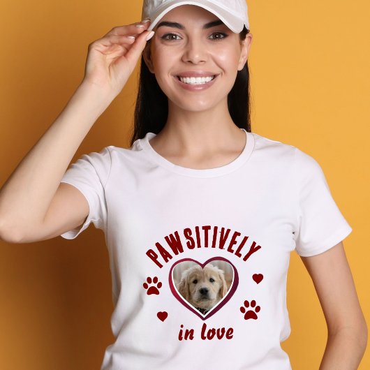 Passief in Liefde Paw Hart Hond Foto T-shirt