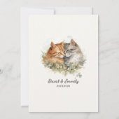 Passief in liefde romantische kat paar bruiloft kaart (Achterkant)